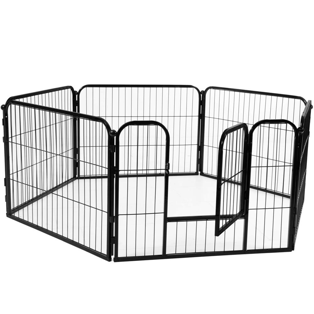 Tarc pentru animale de companie, din fier, forma configurabila, cu usa de acces, 3XL, 165x80x60cm, negru Household NewTrend
