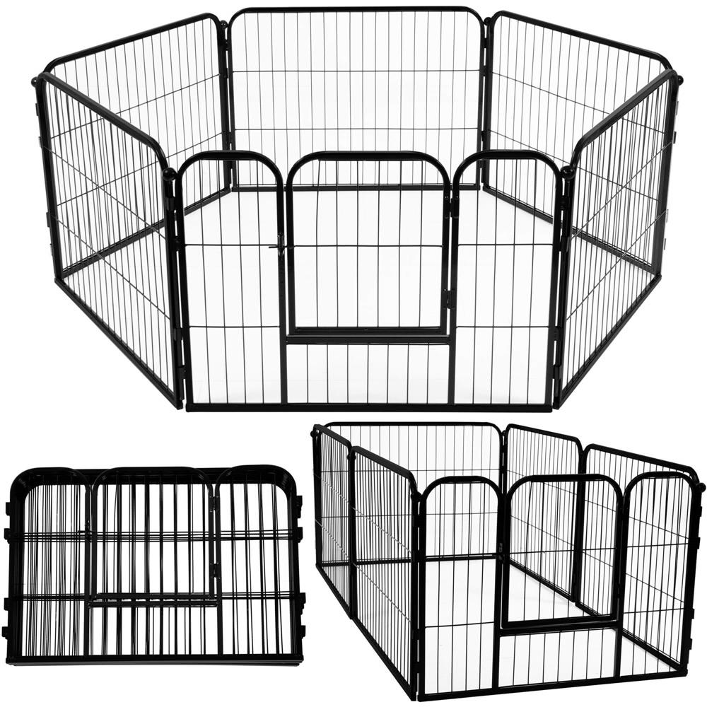 Tarc pentru animale de companie, din fier, forma configurabila, cu usa de acces, 3XL, 165x80x60cm, negru Household NewTrend
