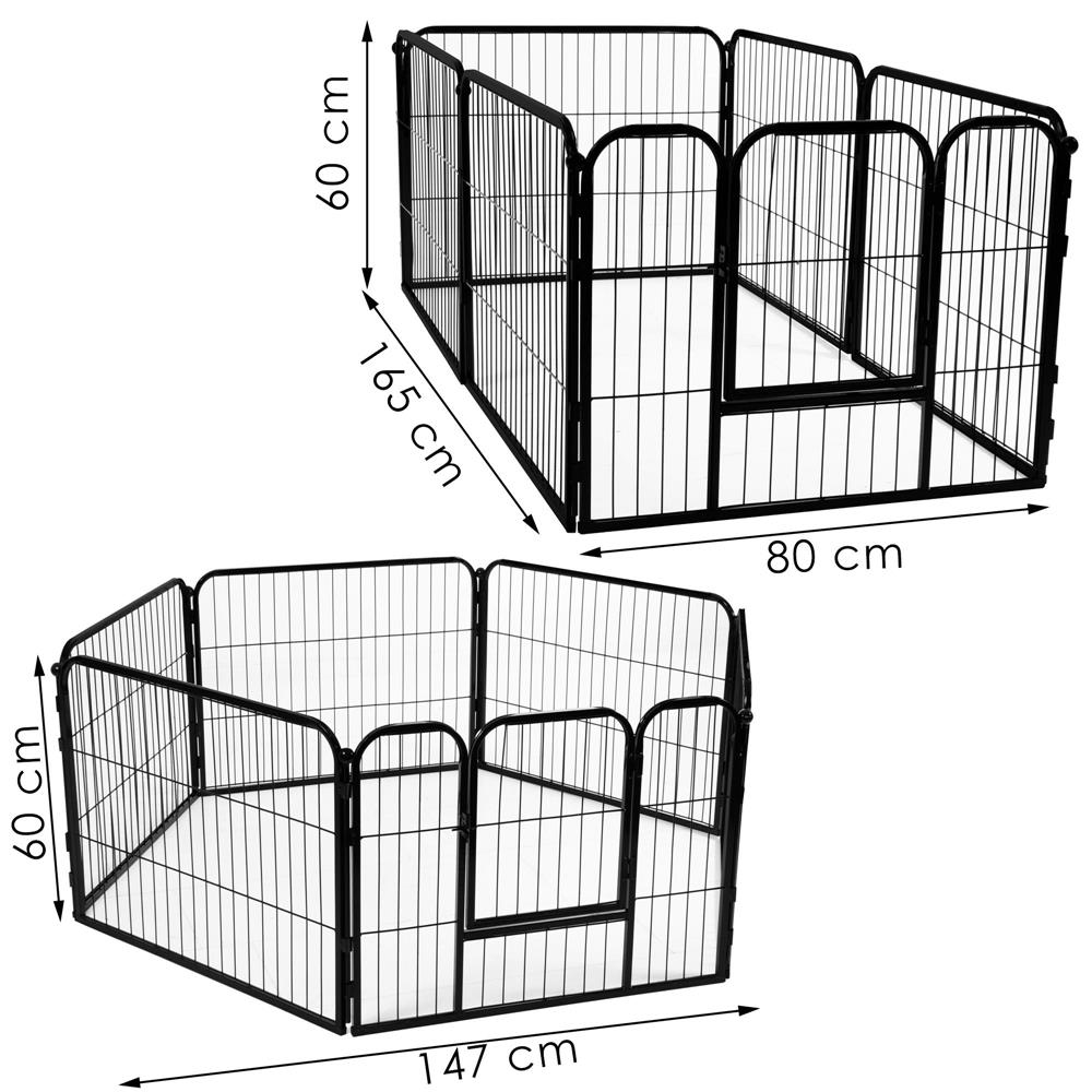 Tarc pentru animale de companie, din fier, forma configurabila, cu usa de acces, 3XL, 165x80x60cm, negru Household NewTrend