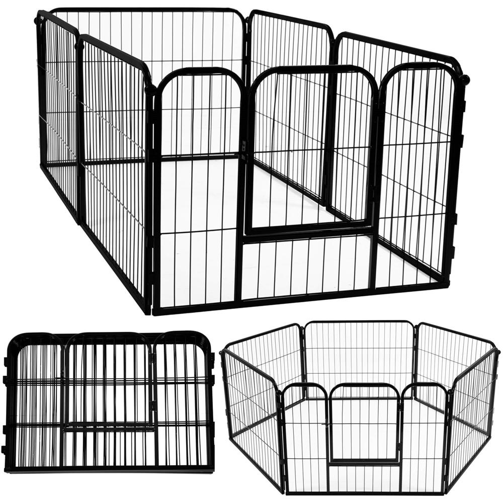 Tarc pentru animale de companie, din fier, forma configurabila, cu usa de acces, 3XL, 165x80x60cm, negru Household NewTrend