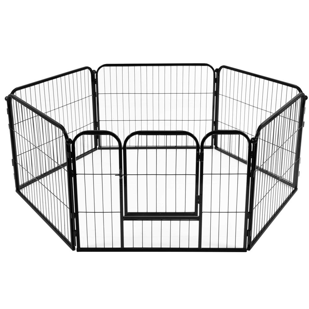 Tarc pentru animale de companie, din fier, forma configurabila, cu usa de acces, 3XL, 165x80x60cm, negru Household NewTrend