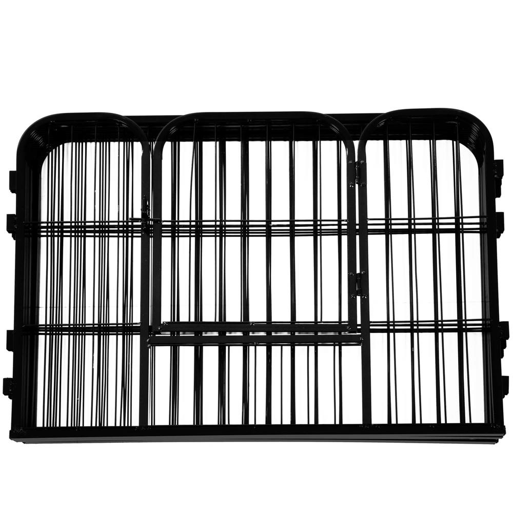 Tarc pentru animale de companie, din fier, forma configurabila, cu usa de acces, 3XL, 165x80x60cm, negru Household NewTrend