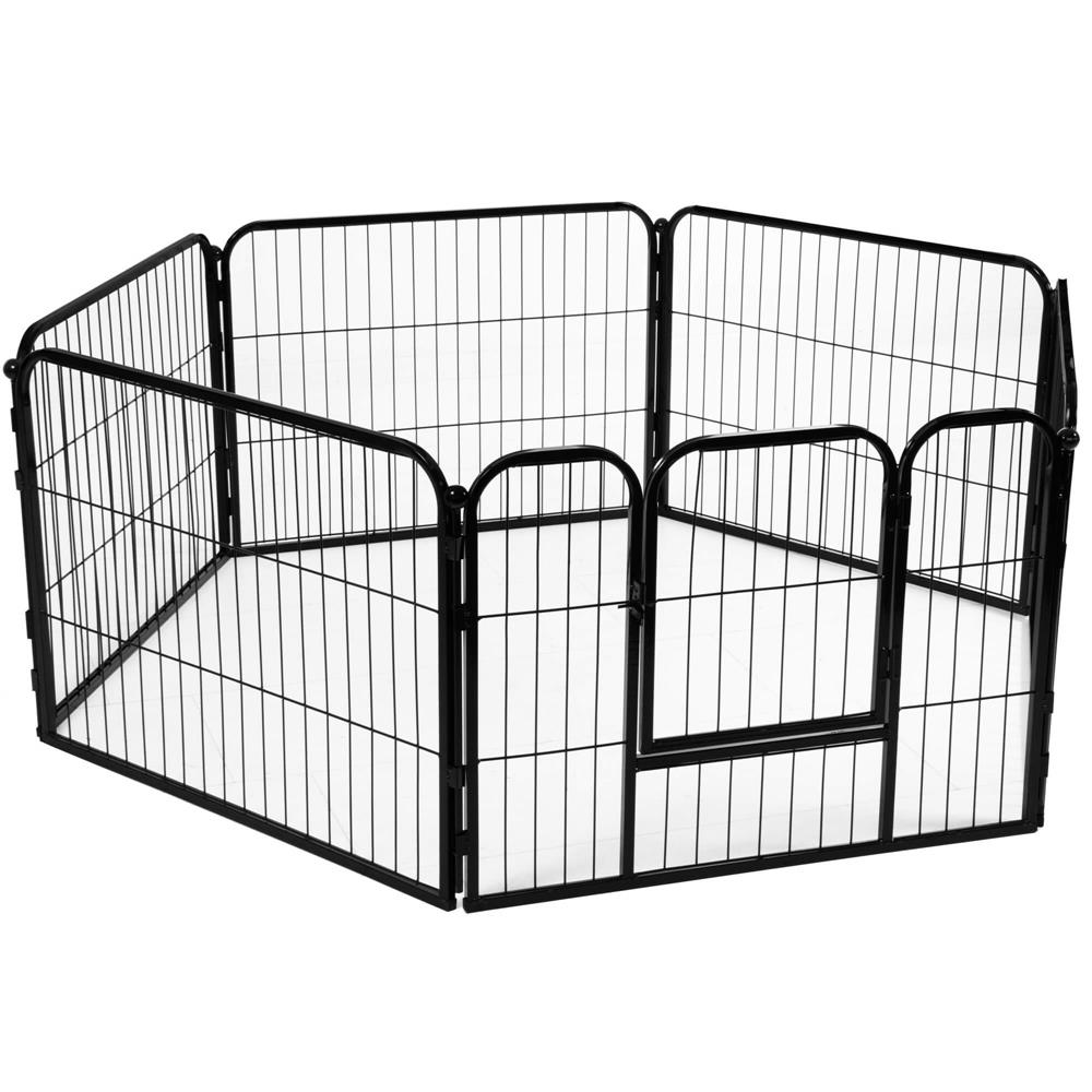 Tarc pentru animale de companie, din fier, forma configurabila, cu usa de acces, 3XL, 165x80x60cm, negru Household NewTrend