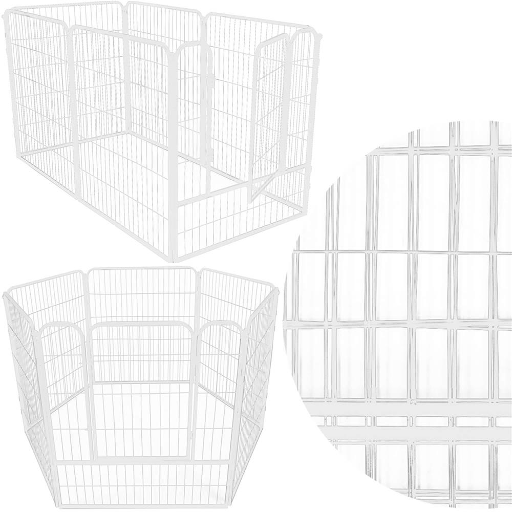 Tarc pentru animale de companie, din fier, forma configurabila, cu usa de acces, 4XL, 184x100x93cm, alb Household NewTrend