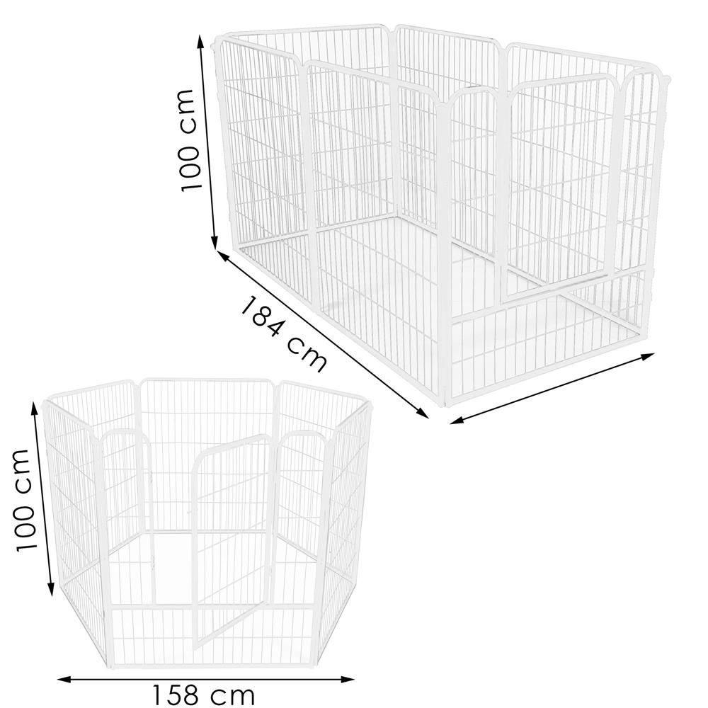 Tarc pentru animale de companie, din fier, forma configurabila, cu usa de acces, 4XL, 184x100x93cm, alb Household NewTrend