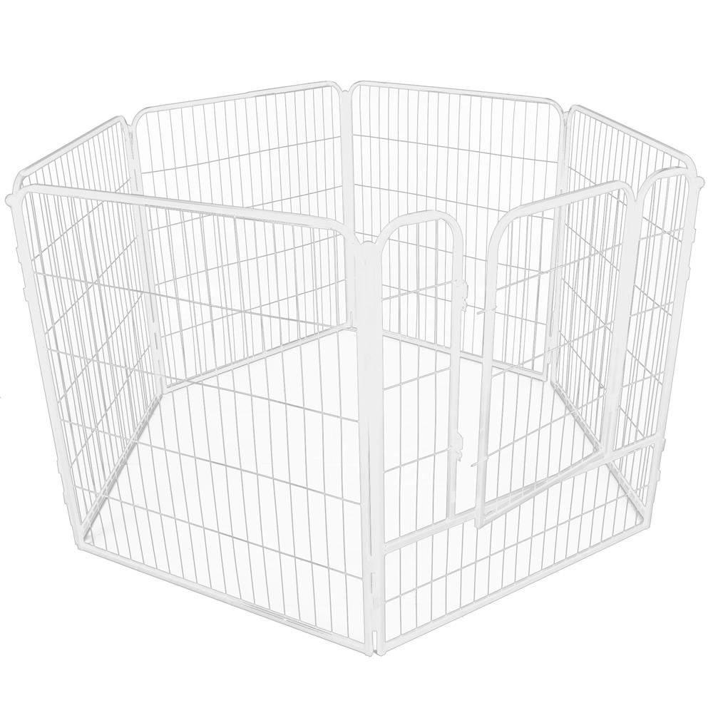Tarc pentru animale de companie, din fier, forma configurabila, cu usa de acces, 4XL, 184x100x93cm, alb Household NewTrend