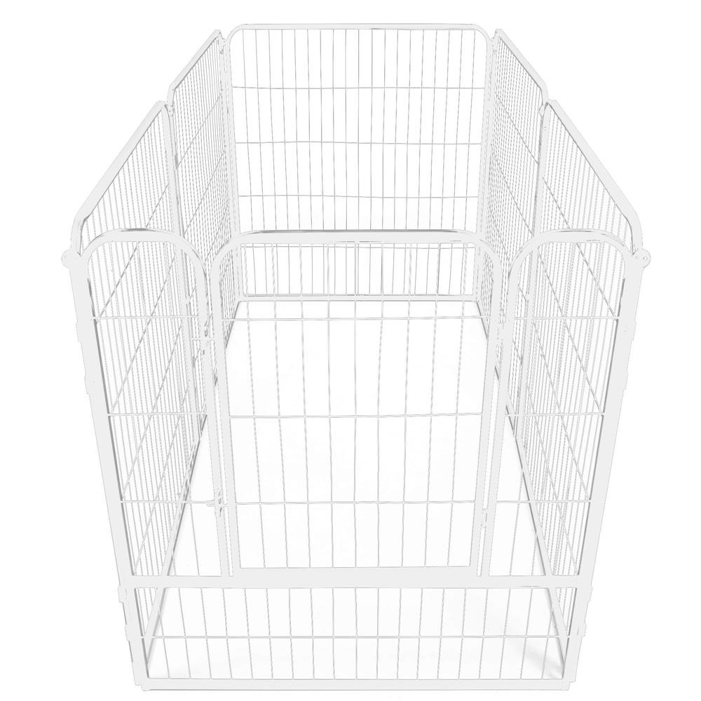 Tarc pentru animale de companie, din fier, forma configurabila, cu usa de acces, 4XL, 184x100x93cm, alb Household NewTrend