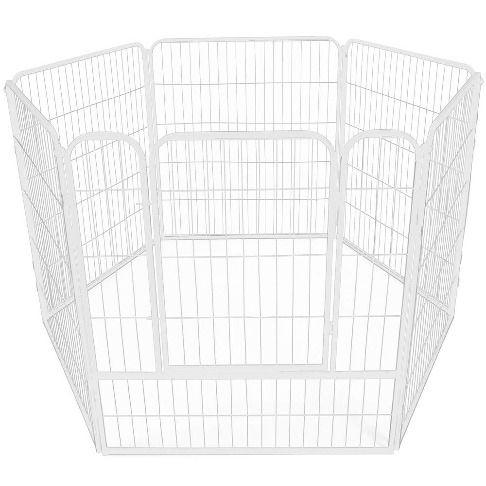 Tarc pentru animale de companie, din fier, forma configurabila, cu usa de acces, 4XL, 184x100x93cm, alb Household NewTrend