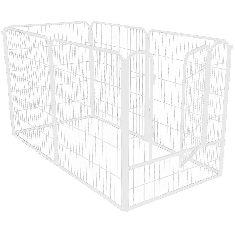 Tarc pentru animale de companie, din fier, forma configurabila, cu usa de acces, 4XL, 184x100x93cm, alb Household NewTrend