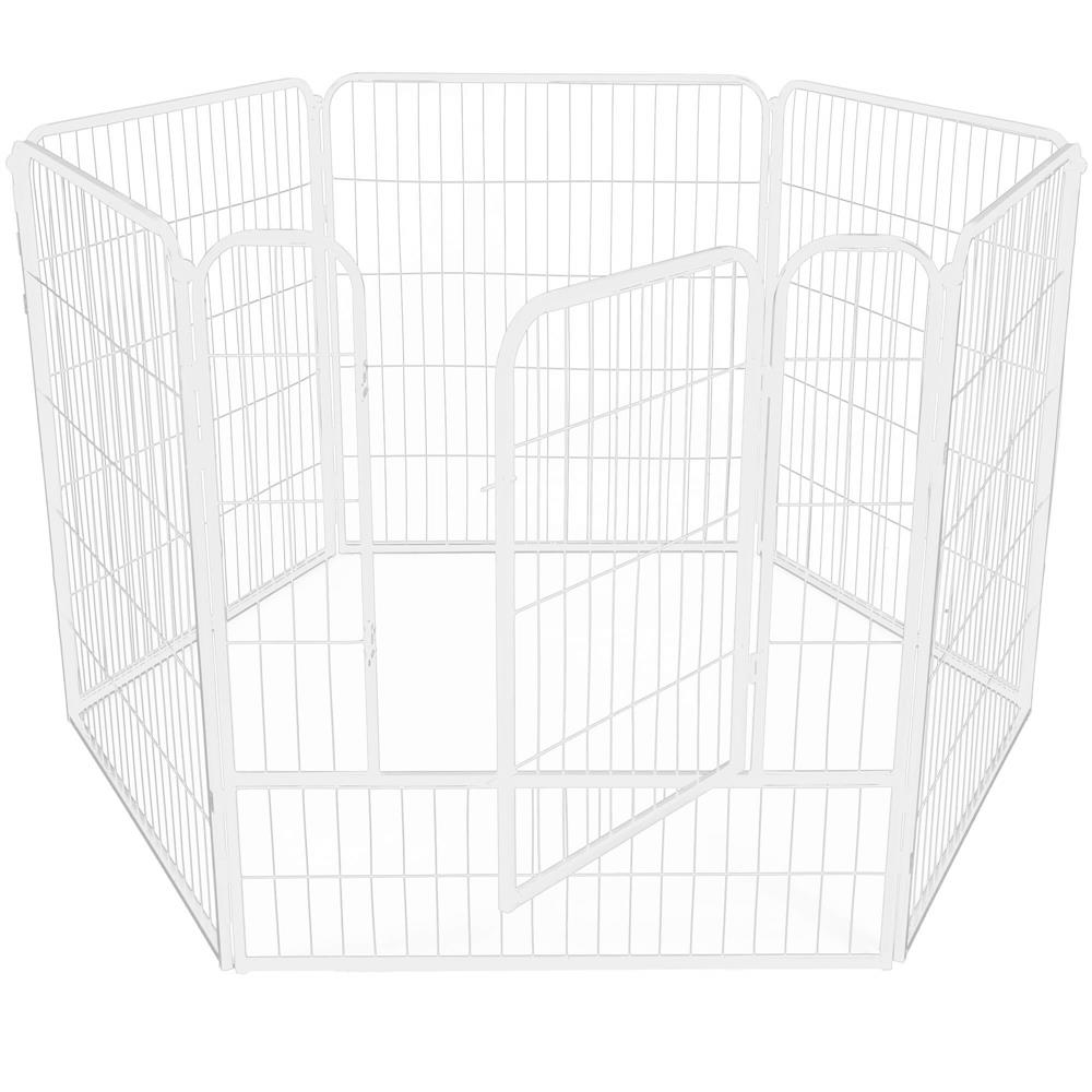 Tarc pentru animale de companie, din fier, forma configurabila, cu usa de acces, 4XL, 184x100x93cm, alb Household NewTrend