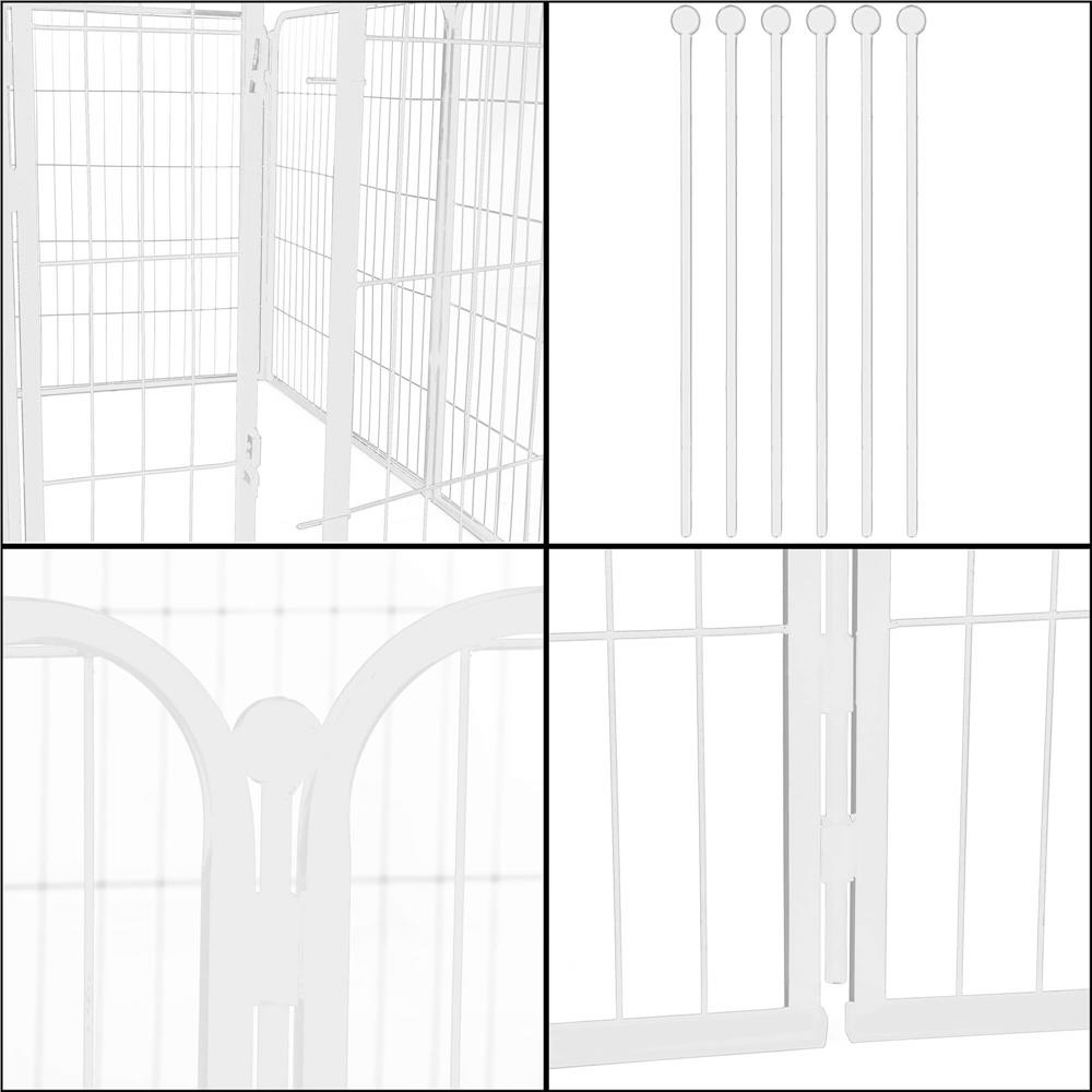 Tarc pentru animale de companie, din fier, forma configurabila, cu usa de acces, 4XL, 184x100x93cm, alb Household NewTrend