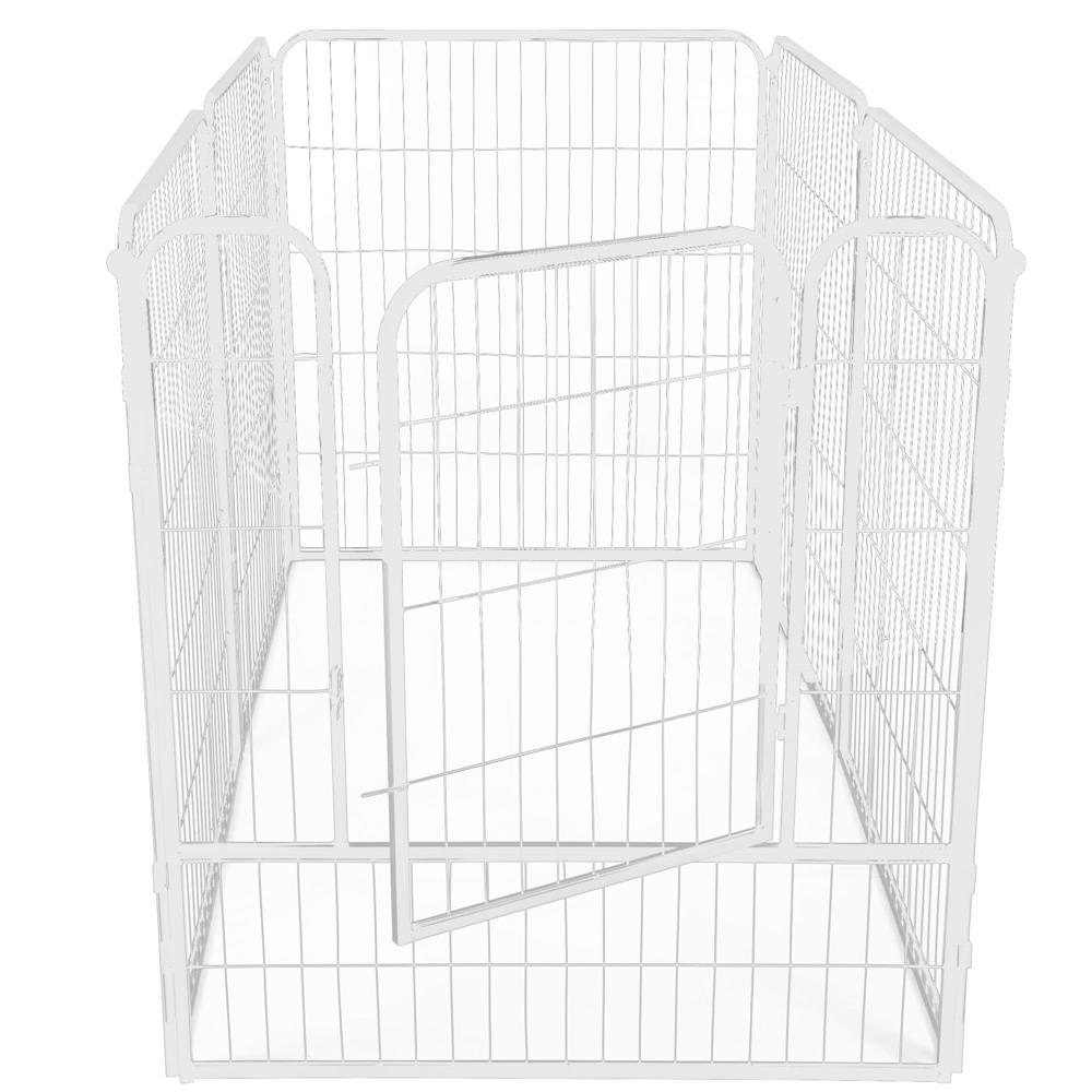Tarc pentru animale de companie, din fier, forma configurabila, cu usa de acces, 4XL, 184x100x93cm, alb Household NewTrend