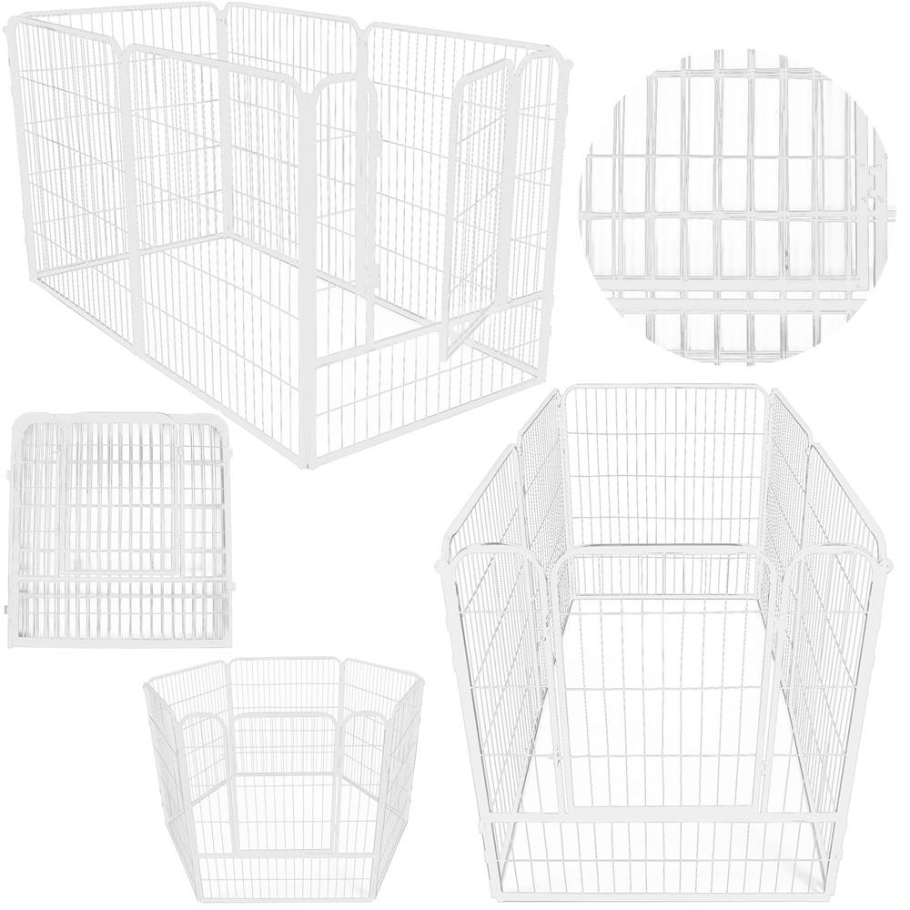 Tarc pentru animale de companie, din fier, forma configurabila, cu usa de acces, 4XL, 184x100x93cm, alb Household NewTrend