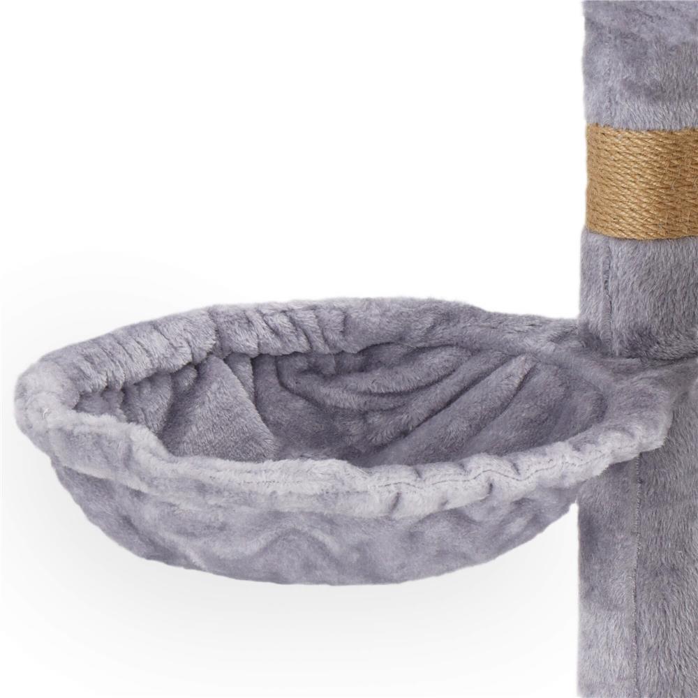 Ansamblu de joaca pentru pisici, cu loc pentru zgariat, ascuns, culcus, minge, 124cm, gri Household NewTrend