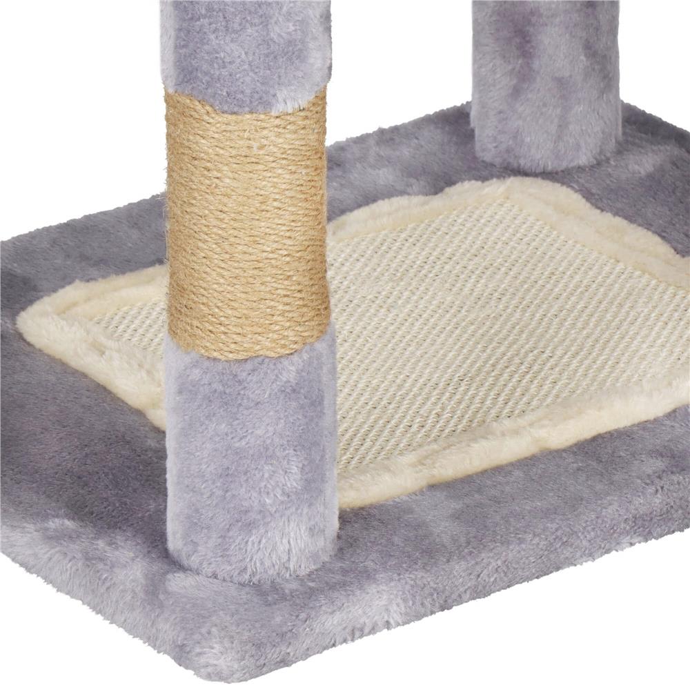 Ansamblu de joaca pentru pisici, cu loc pentru zgariat, ascuns, culcus, minge, 124cm, gri Household NewTrend
