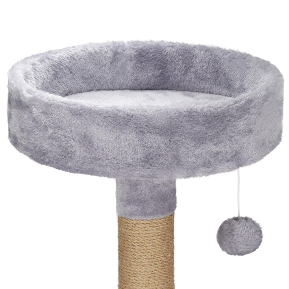 Ansamblu de joaca pentru pisici, cu loc pentru zgariat, ascuns, culcus, minge, 124cm, gri Household NewTrend
