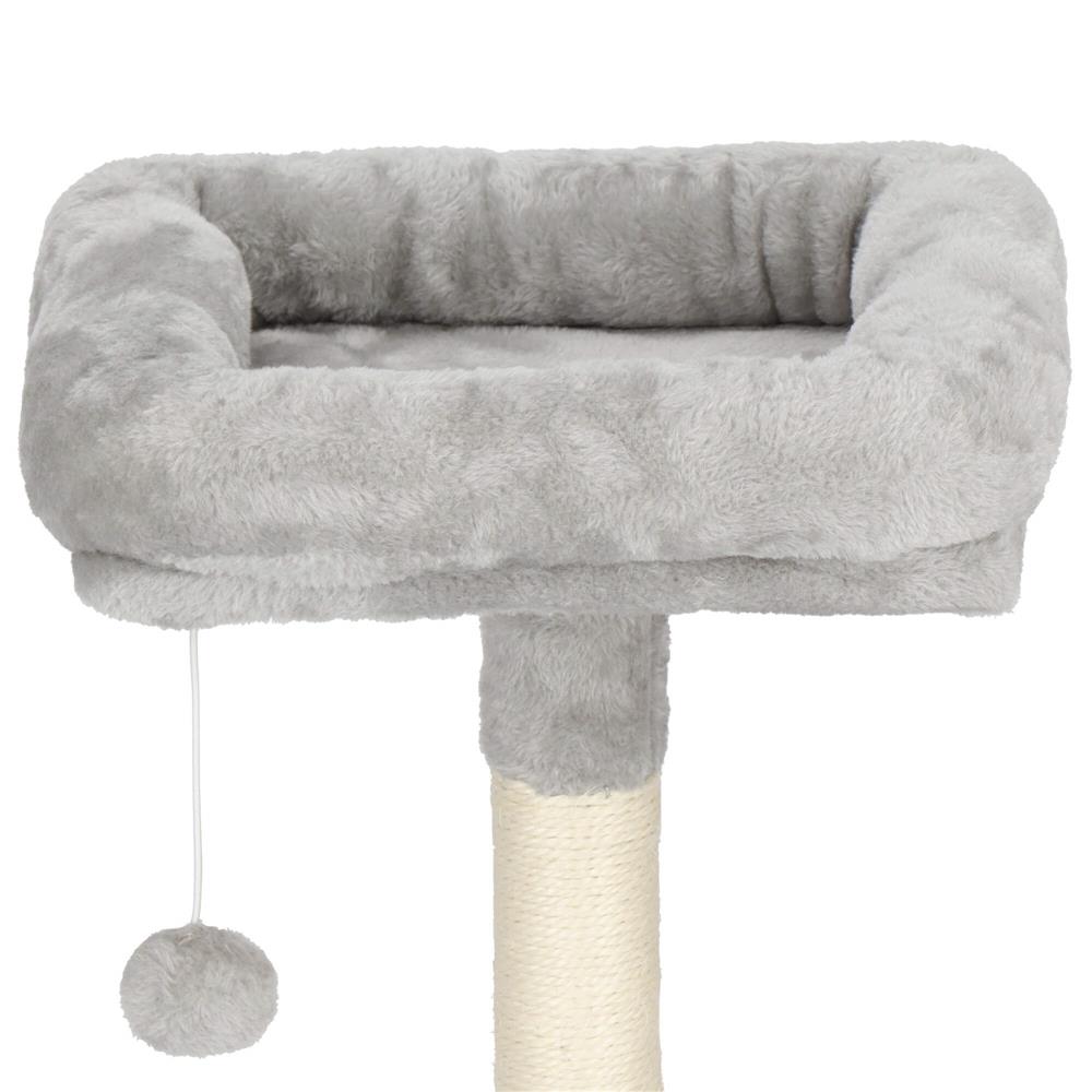 Ansamblu de joaca pentru pisici, cu loc pentru zgariat, ascuns, culcus, minge, sfoara, 145cm, gri Household NewTrend