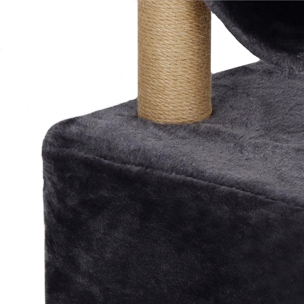 Ansamblu de joaca pentru pisici, cu loc pentru zgariat, ascuns, platforma, 62cm, gri inchis Household NewTrend