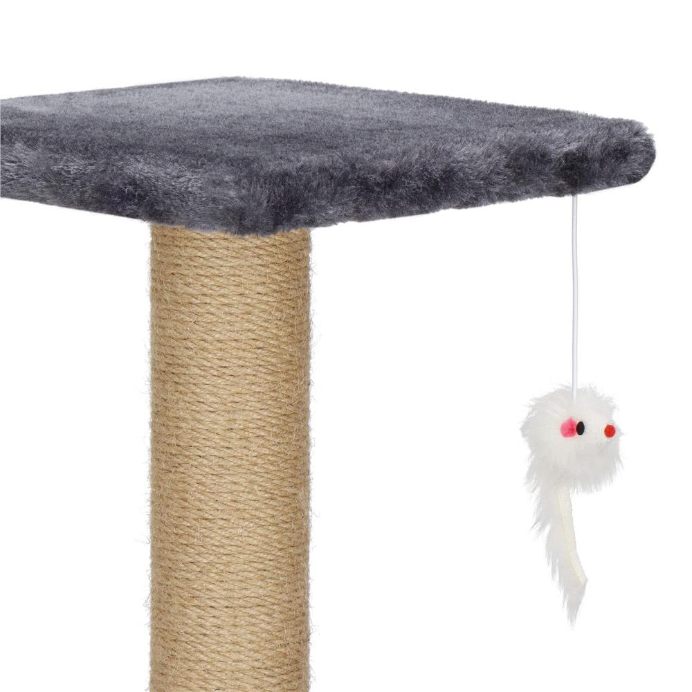 Ansamblu de joaca pentru pisici, cu loc pentru zgariat, ascuns, platforma, 62cm, gri inchis Household NewTrend