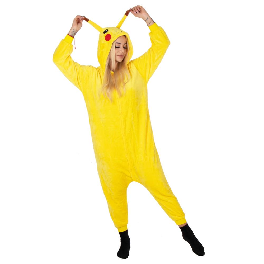 Pijama tip salopeta pentru adulti, model Pikachu, marime M Household NewTrend