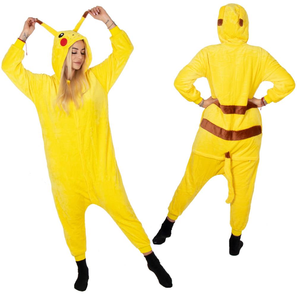 Pijama tip salopeta pentru adulti, model Pikachu, marime S Household NewTrend