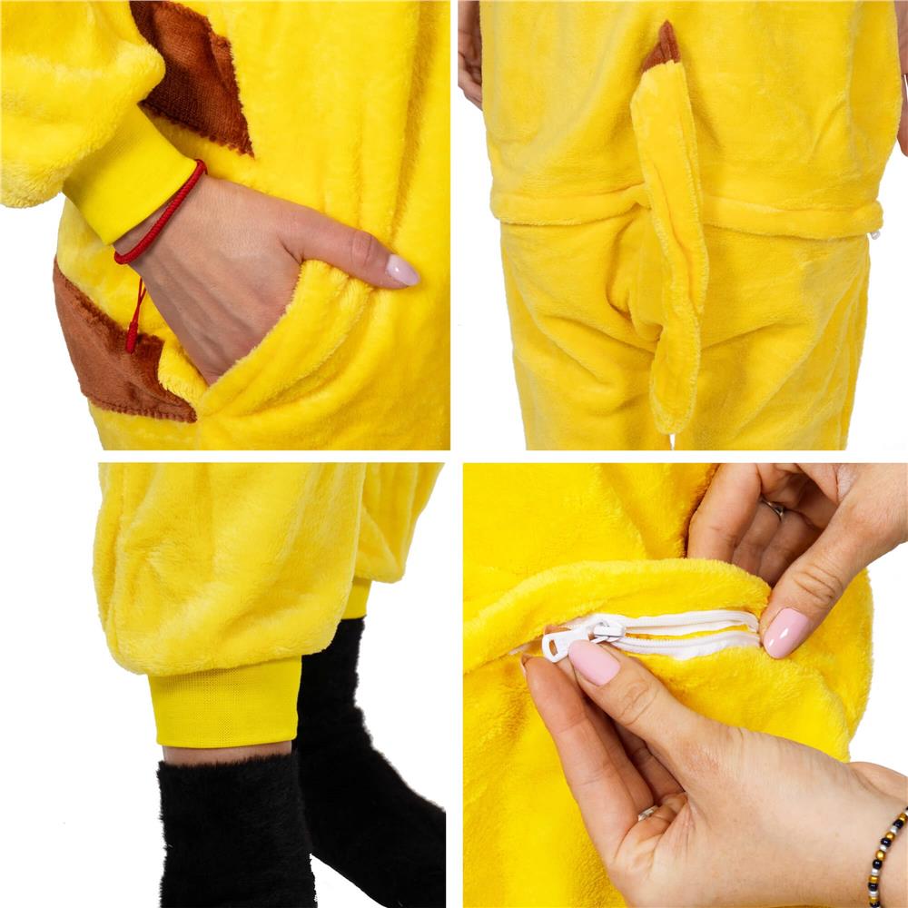 Pijama tip salopeta pentru adulti, model Pikachu, marime S Household NewTrend
