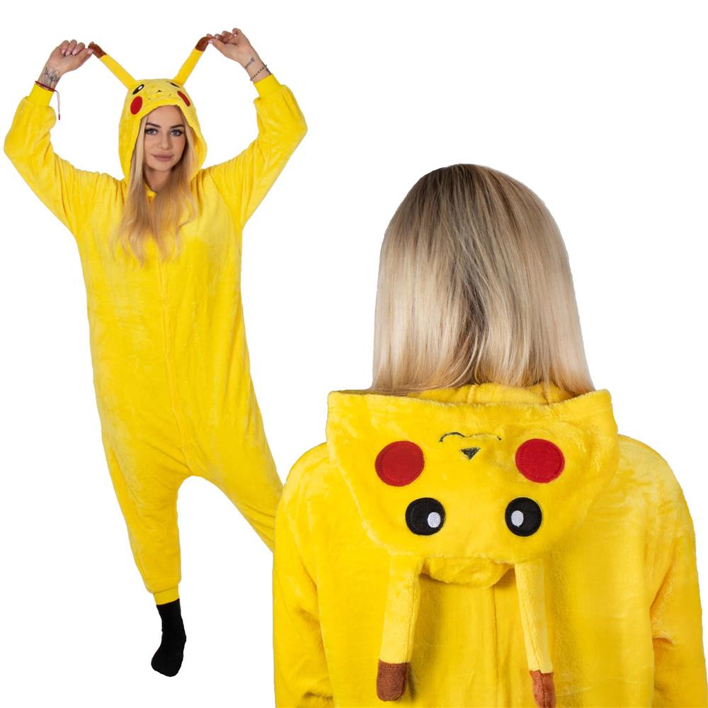 Pijama tip salopeta pentru adulti, model Pikachu, marime S Household NewTrend