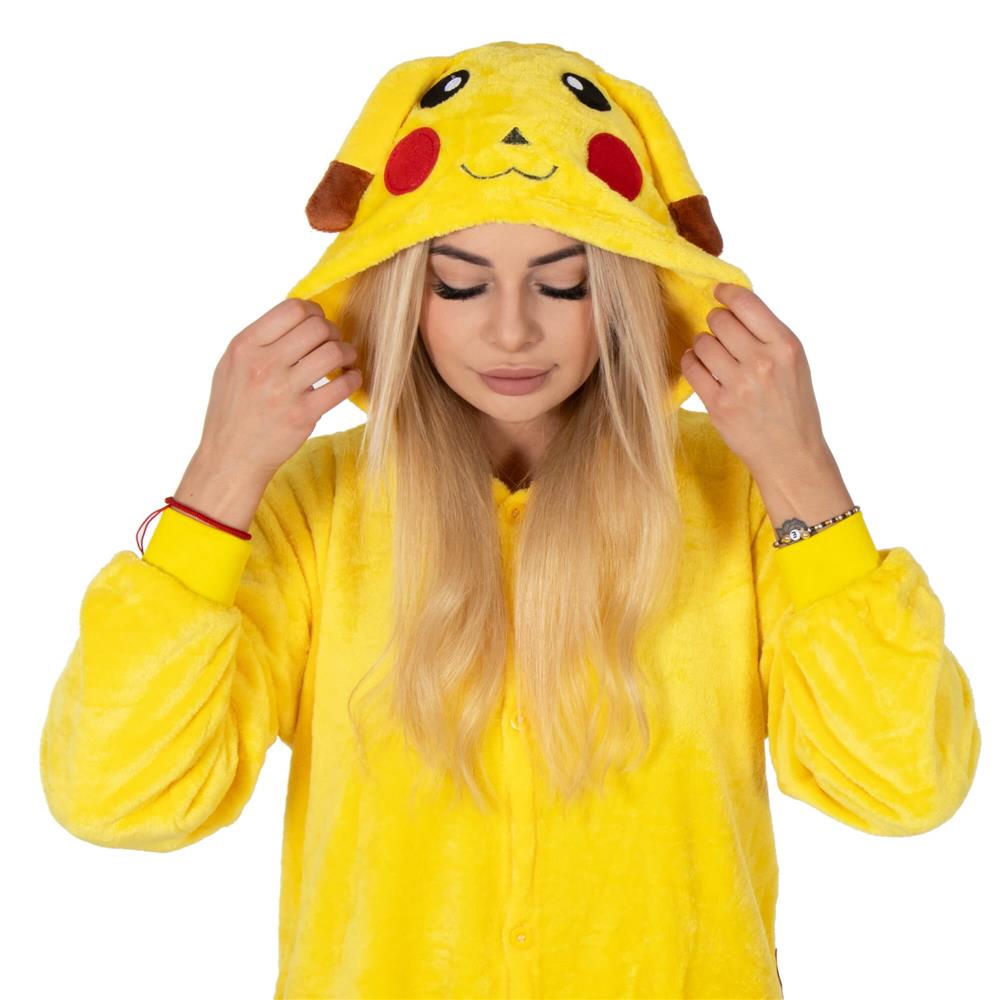 Pijama tip salopeta pentru adulti, model Pikachu, marime S Household NewTrend
