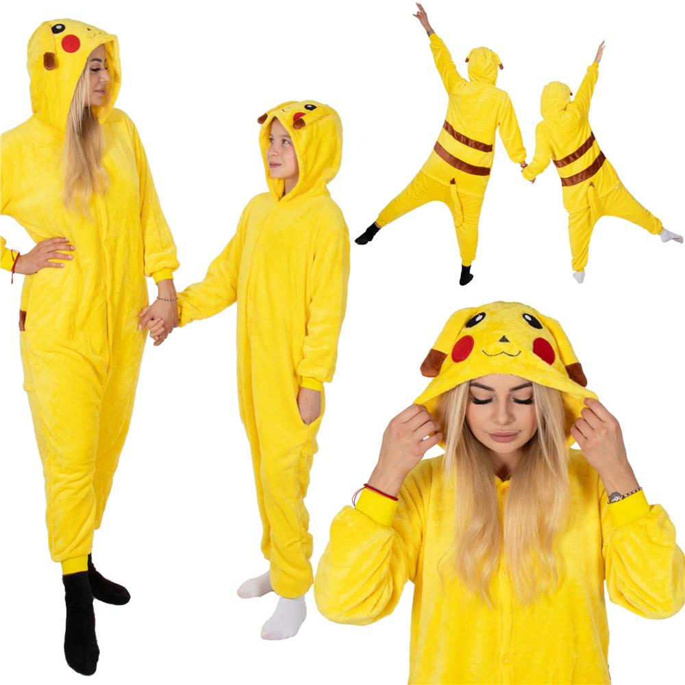 Pijama tip salopeta pentru adulti, model Pikachu, marime S Household NewTrend