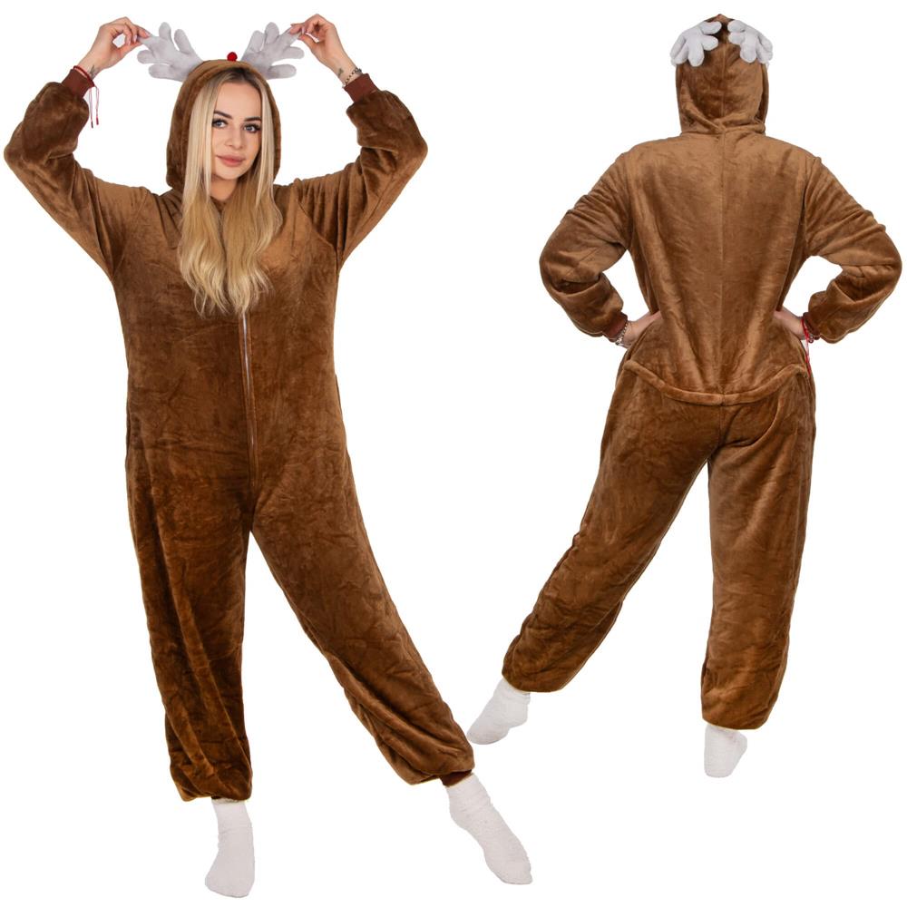 Pijama tip salopeta pentru adulti, model Ren, marime L Household NewTrend