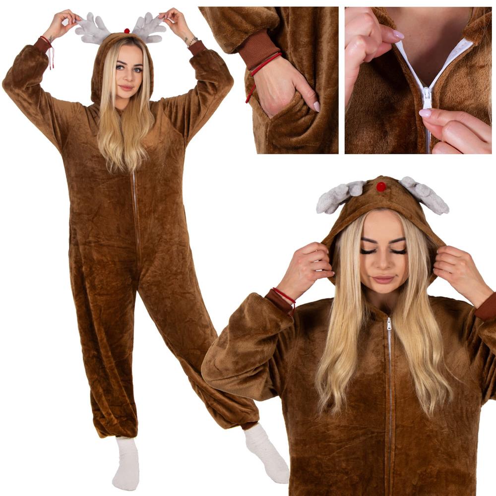 Pijama tip salopeta pentru adulti, model Ren, marime L Household NewTrend