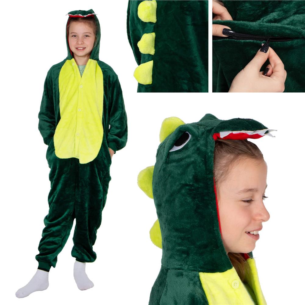 Pijama tip salopeta pentru copii, model Dragon, marime 120-130cm Household NewTrend
