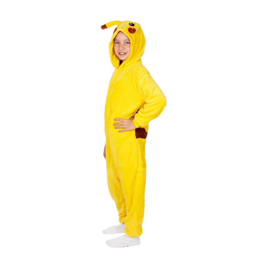 Pijama tip salopeta pentru copii, model Pikachu, marime 130-140 cm Household NewTrend