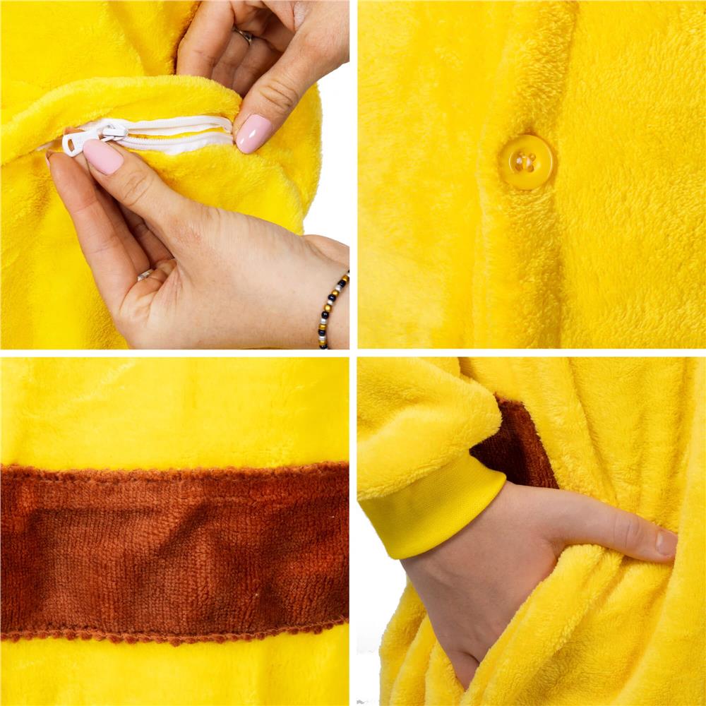 Pijama tip salopeta pentru copii, model Pikachu, marime 130-140 cm Household NewTrend