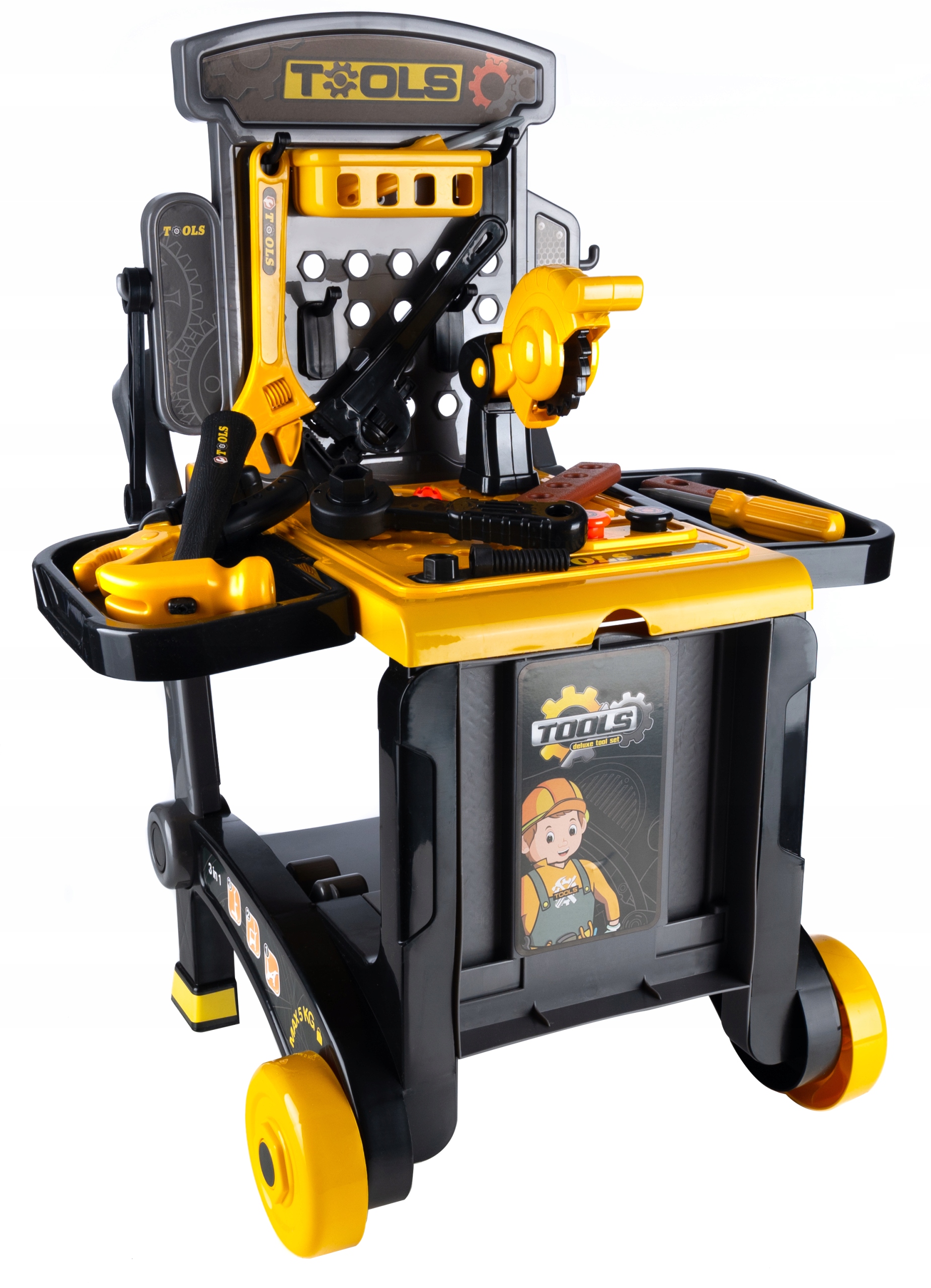 Banc de lucru portbail pentru copii, cu scule si unelte pentru mecanic, 3 in 1 Household NewTrend