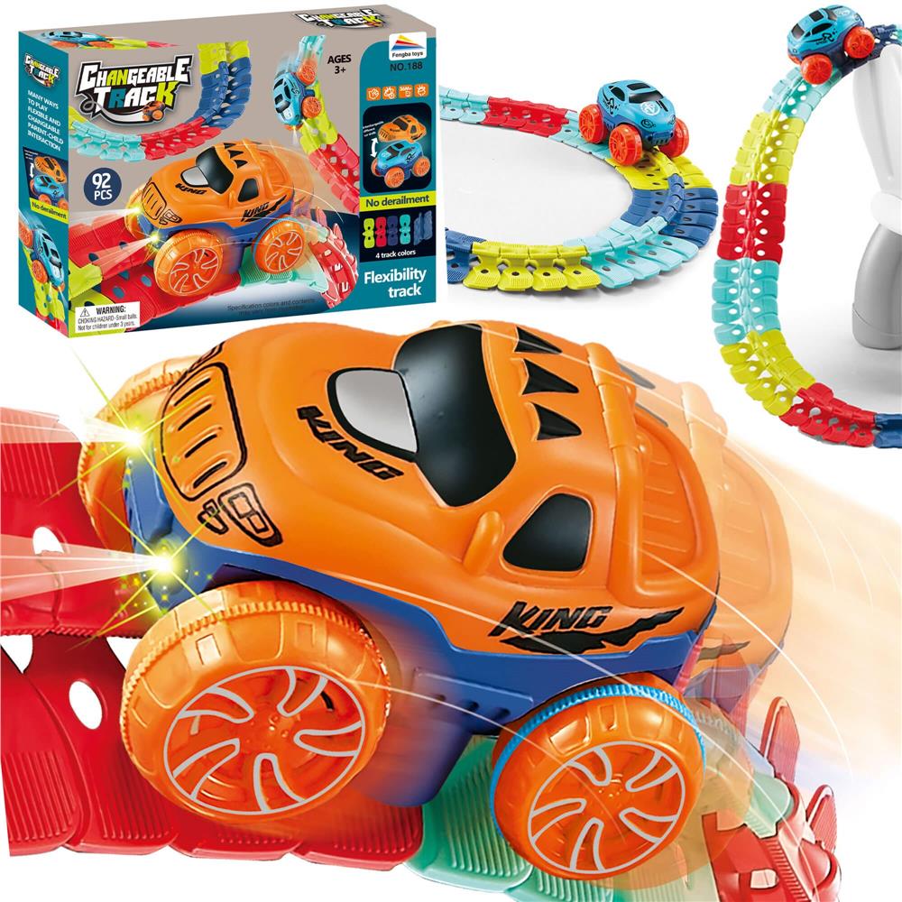 Circuit masinute Changeable Track, cu 92 de piese, pista configurabila Household NewTrend