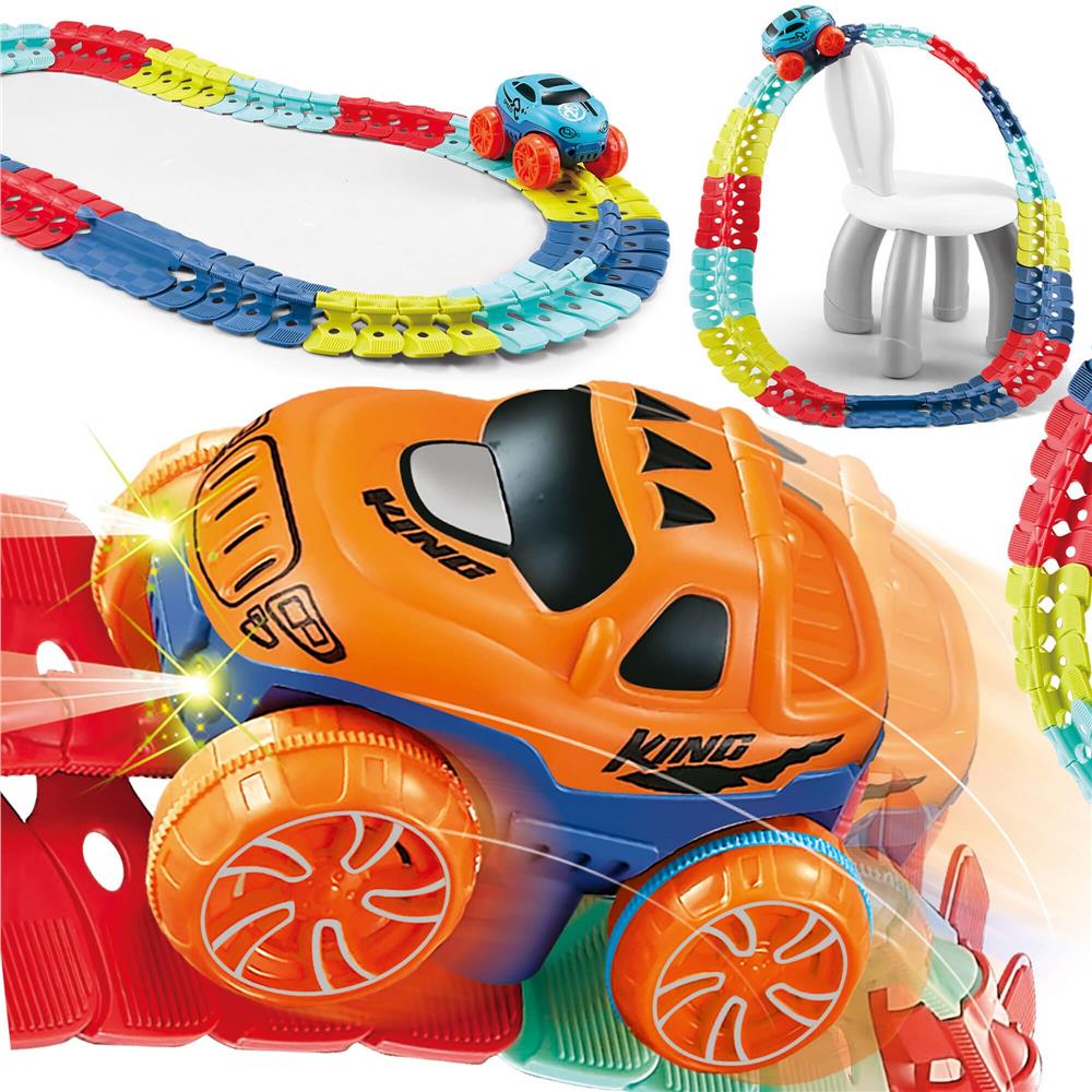 Circuit masinute Changeable Track, cu 92 de piese, pista configurabila Household NewTrend