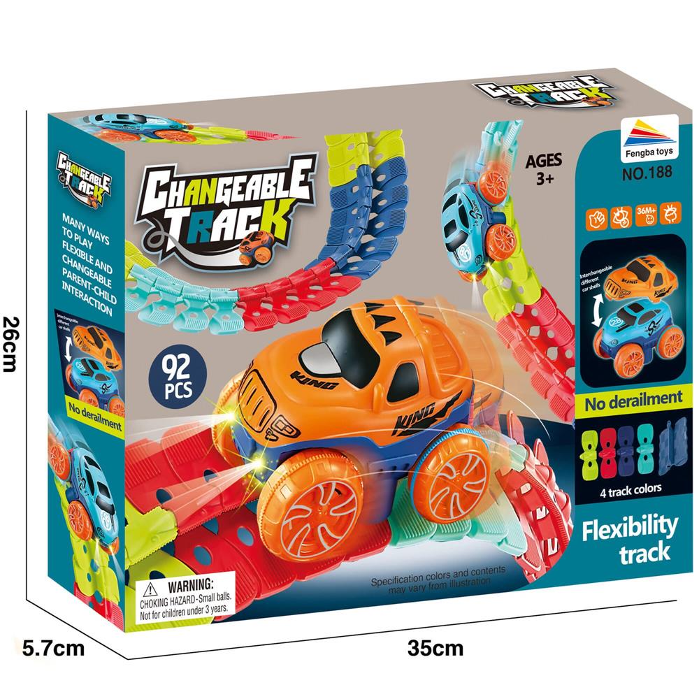 Circuit masinute Changeable Track, cu 92 de piese, pista configurabila Household NewTrend