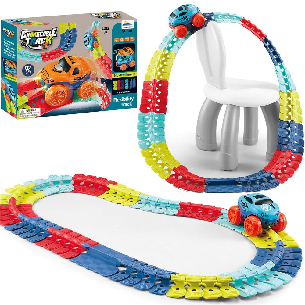 Circuit masinute Changeable Track, cu 92 de piese, pista configurabila Household NewTrend
