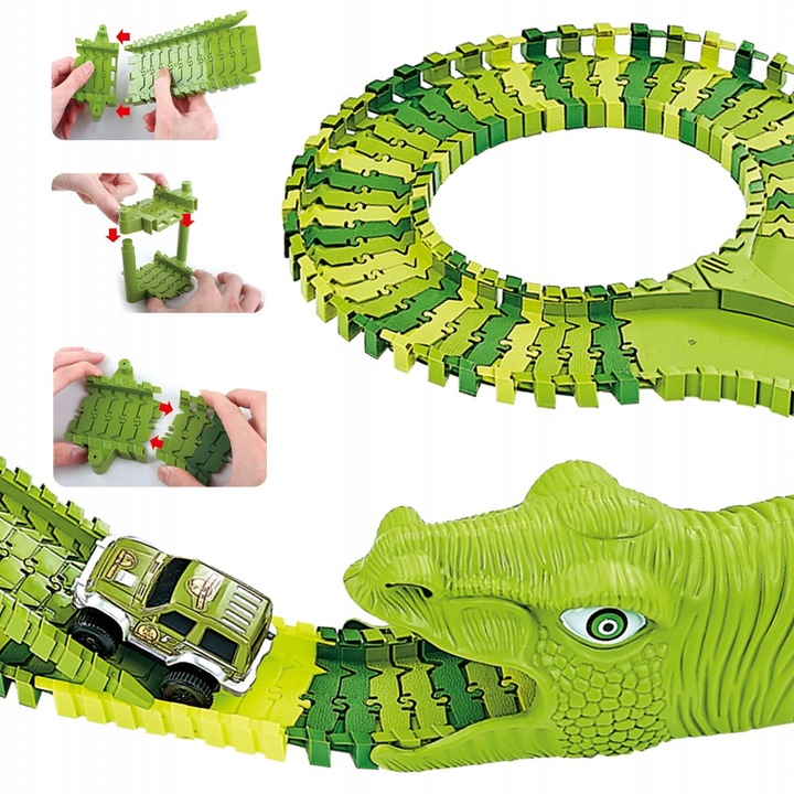 Circuit masinute Dinosaur Park, cu 320 de piese, pista configurabila Household NewTrend