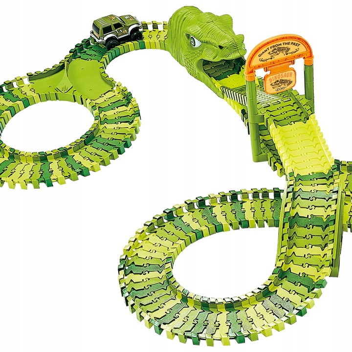 Circuit masinute Dinosaur Park, cu 320 de piese, pista configurabila Household NewTrend