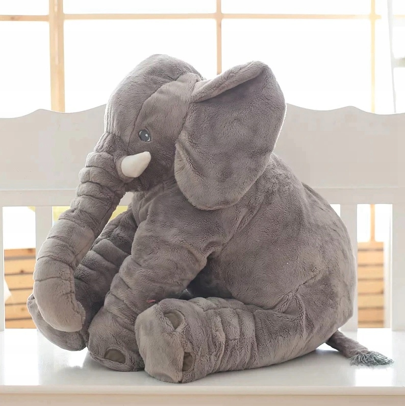 Jucarie plus elefant, tip perna, lavabila, umplutura hipoalergenica, pentru copii si adulti, 70 cm, gri Household NewTrend