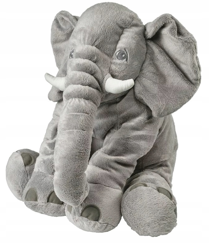 Jucarie plus elefant, tip perna, lavabila, umplutura hipoalergenica, pentru copii si adulti, 70 cm, gri Household NewTrend