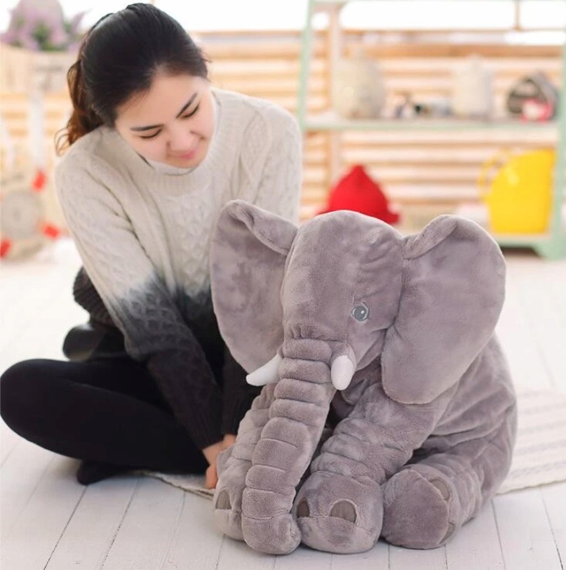 Jucarie plus elefant, tip perna, lavabila, umplutura hipoalergenica, pentru copii si adulti, 70 cm, gri Household NewTrend