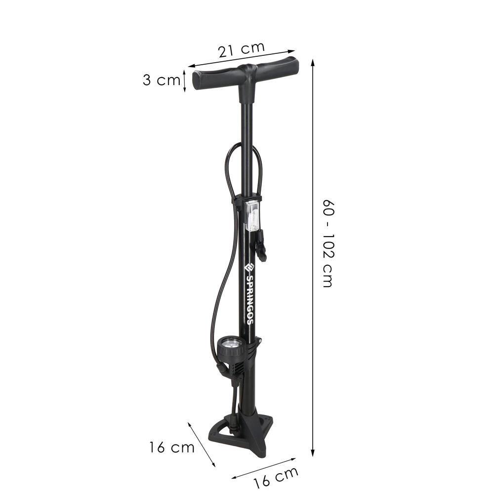 Pompa bicicleta cu manometru, accesorii umflare mingi si articole gonflabile, 160PSI, aluminiu, 60cm Household NewTrend