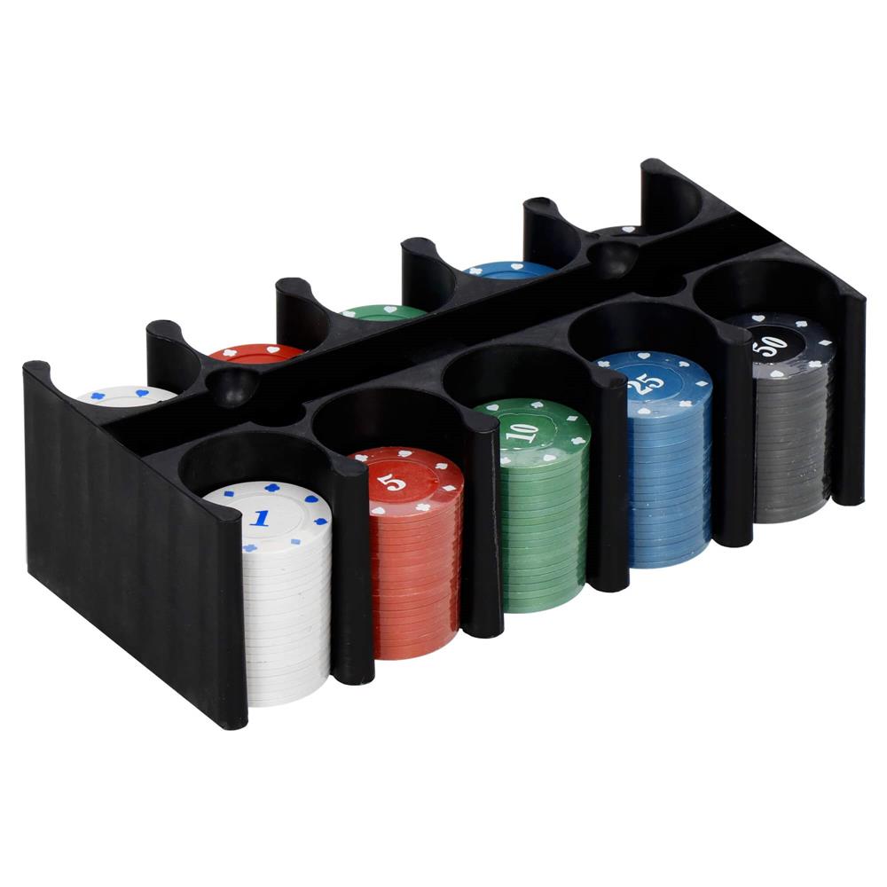 Set de Poker Complex cu 200 de jetoane, covoras verde, 2 seturi de carti, in cutie metalica Household NewTrend