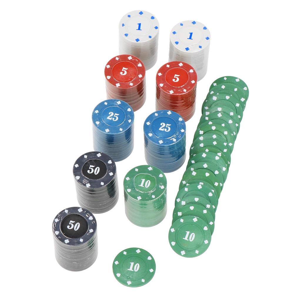 Set de Poker Complex cu 200 de jetoane, covoras verde, 2 seturi de carti, in cutie metalica Household NewTrend