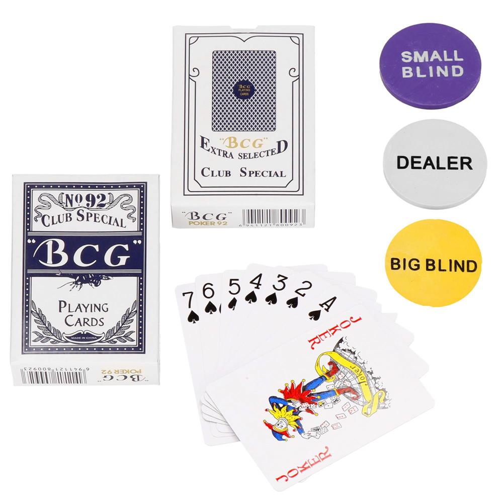 Set de Poker Complex cu 200 de jetoane, covoras verde, 2 seturi de carti, in cutie metalica Household NewTrend