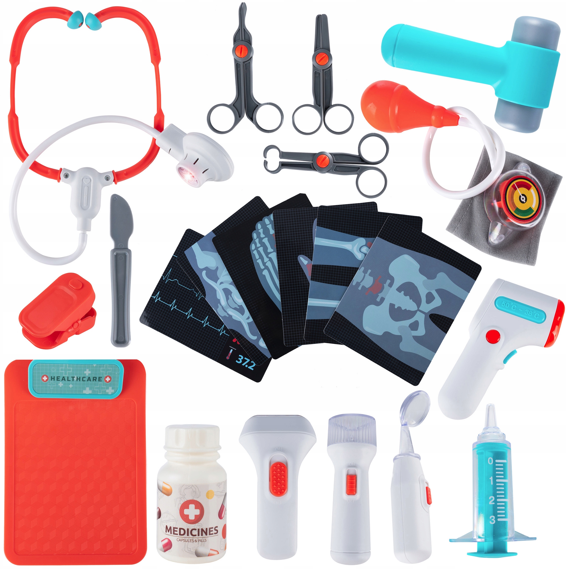 Set de joaca, carucior medical cu aparatura si instrumente, cu sunete si lumini Household NewTrend