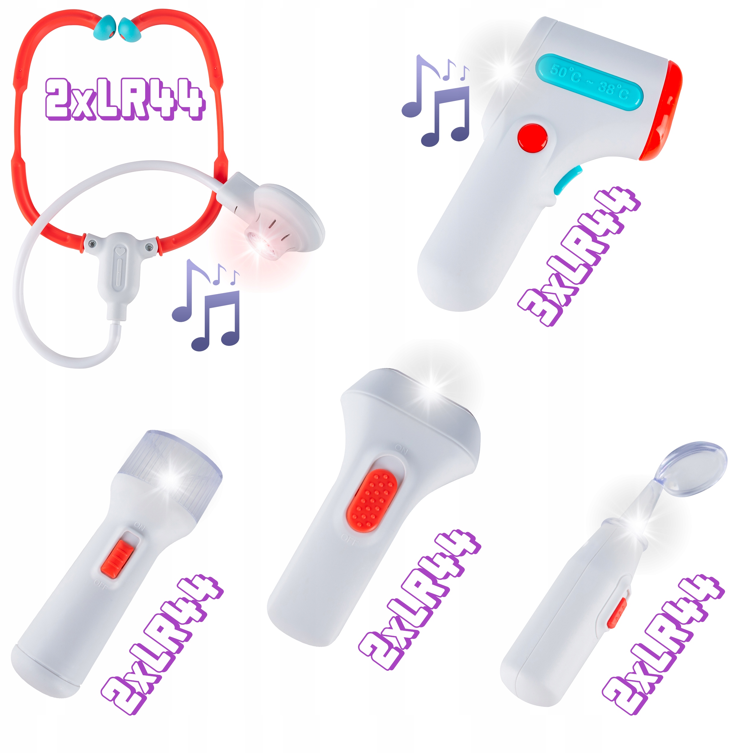 Set de joaca, carucior medical cu aparatura si instrumente, cu sunete si lumini Household NewTrend